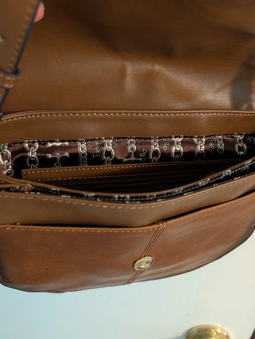 Leather Saddle Crossbody Bag in Brown